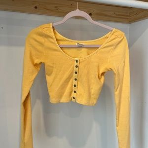 Pastel Yellow Billabong Crop Cardigan